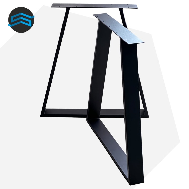 Nogi stalowe do stołu trapez czarne loft 80x20