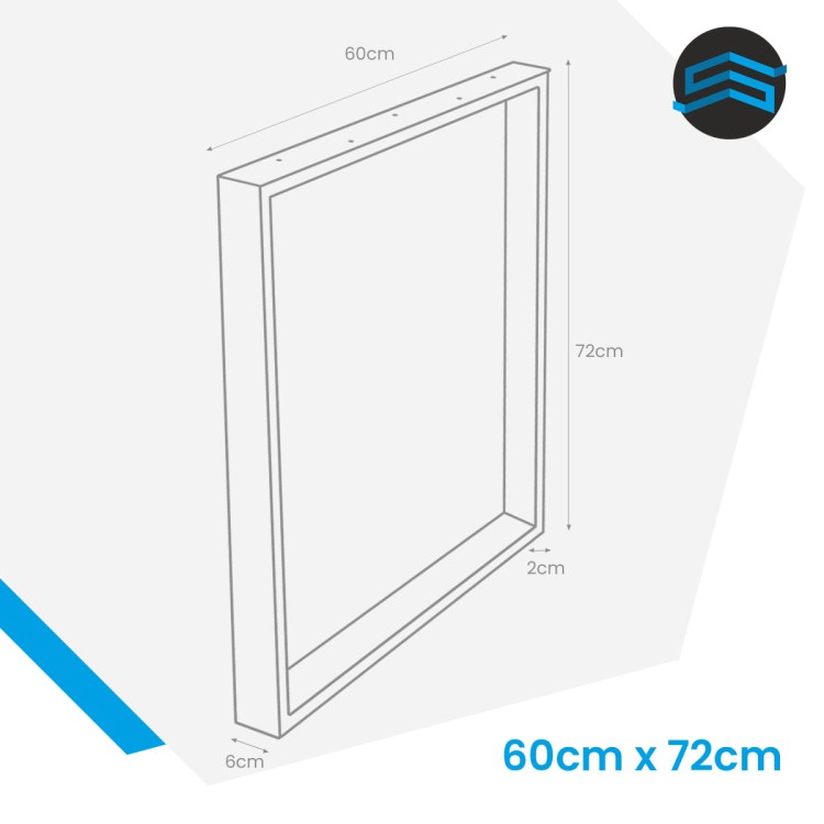 czarna noga metalowa do stołu loft profil 60x20