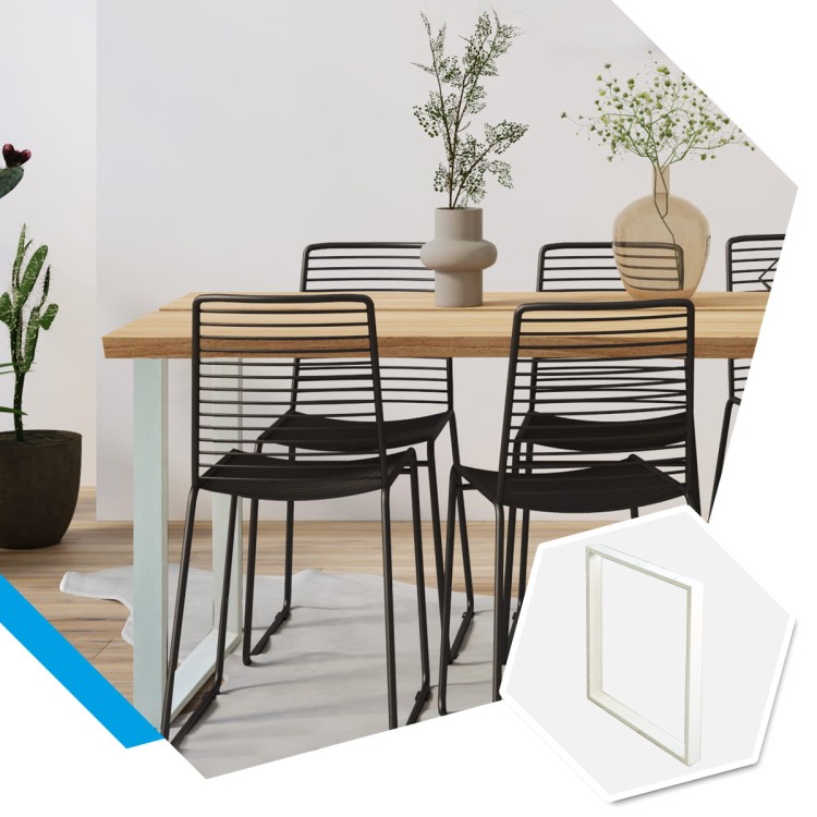 nogi metalowe do stołu loft białe w aranżacji salonu