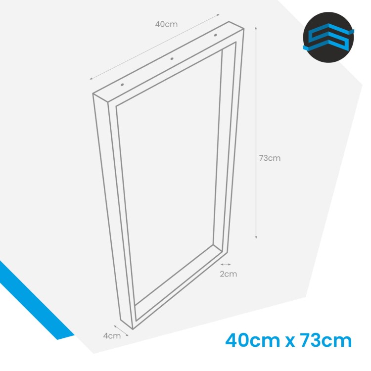 nogi stalowe industrialne do stołu czarne 73 cm