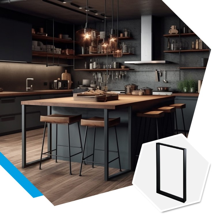nogi metalowe do stołu loft czarne w aranżacji salonu