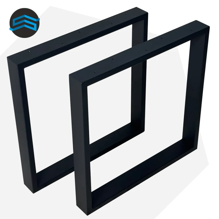 komplet nóg stalowych do stolika kawowego 58x55 czarne profil 60x20