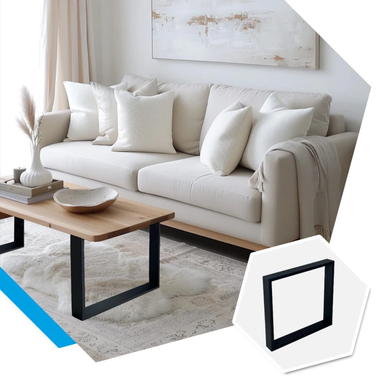 nogi metalowe do stolika kawowego loft czarne w aranżacji salonu