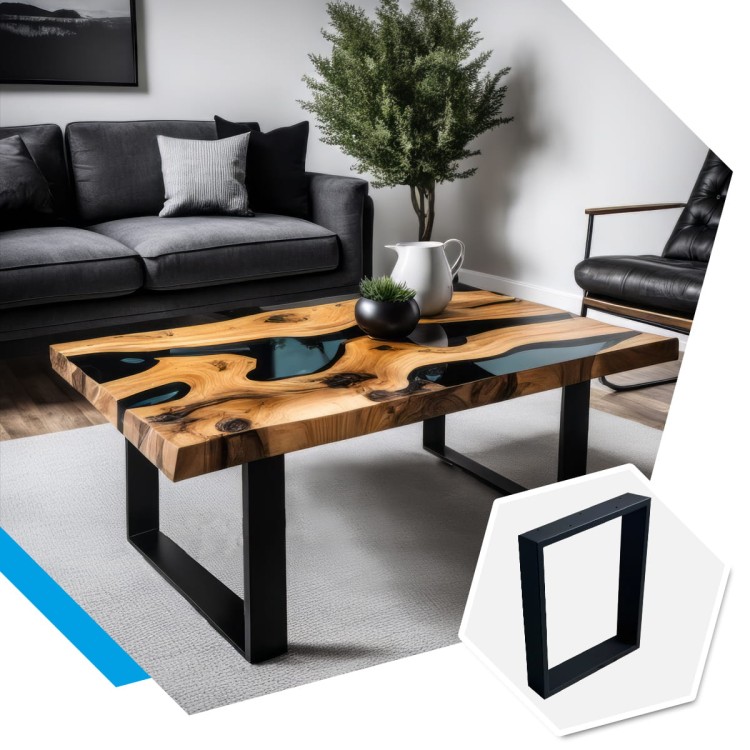 metalowe nogi do stolika kawowego loft czarne w aranżacji salonu