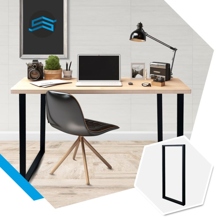 nogi metalowe do biurka loft czarne w aranżacji wnętrza