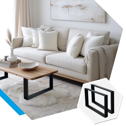 Nogi metalowe do stolika 60x50 czarne loft 60x20