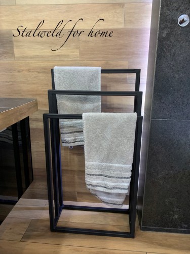 stojak wieszak łazienkowy loft stalowy 45x20x95 industrialny