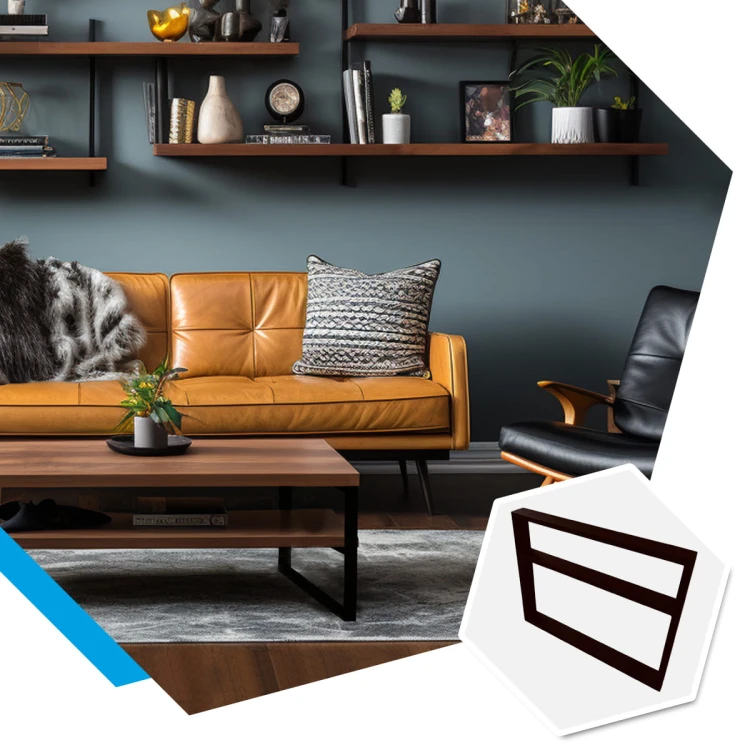 nogi metalowe do stolika kawowego loft czarne z półką w aranżacji salonu