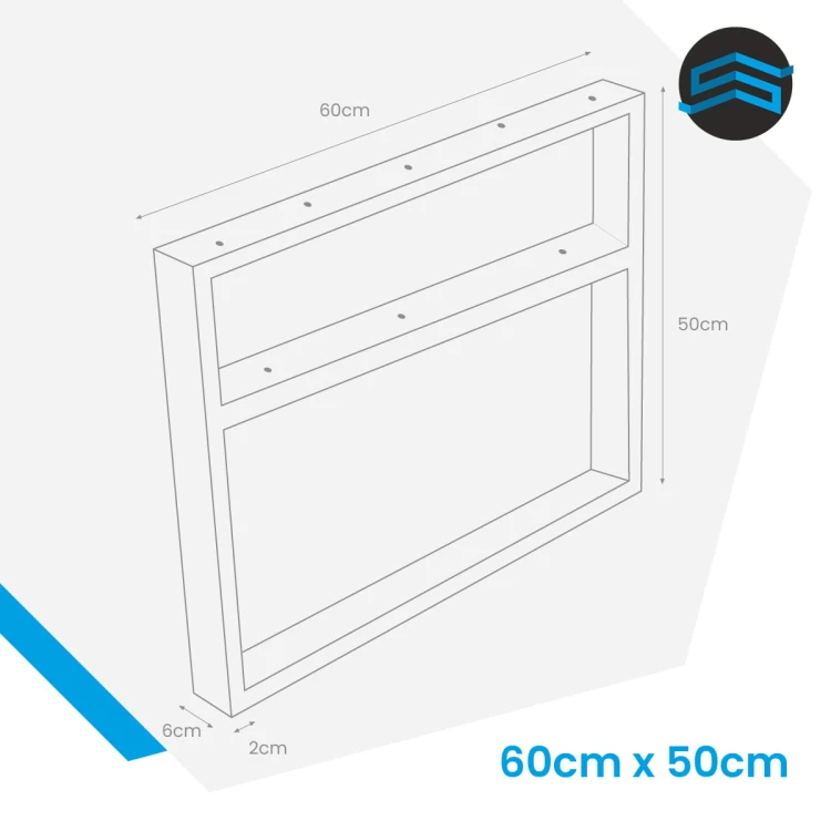 nogi stalowe do stolika kawowego 60x50 wymiary techniczne