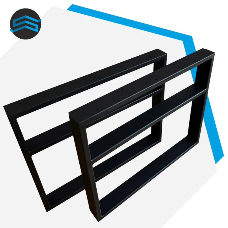 nogi stalowe do ławy i stolika kawowego czarne z półką 60x50