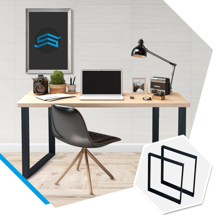 Nogi metalowe 80x72 czarne loft 60x20