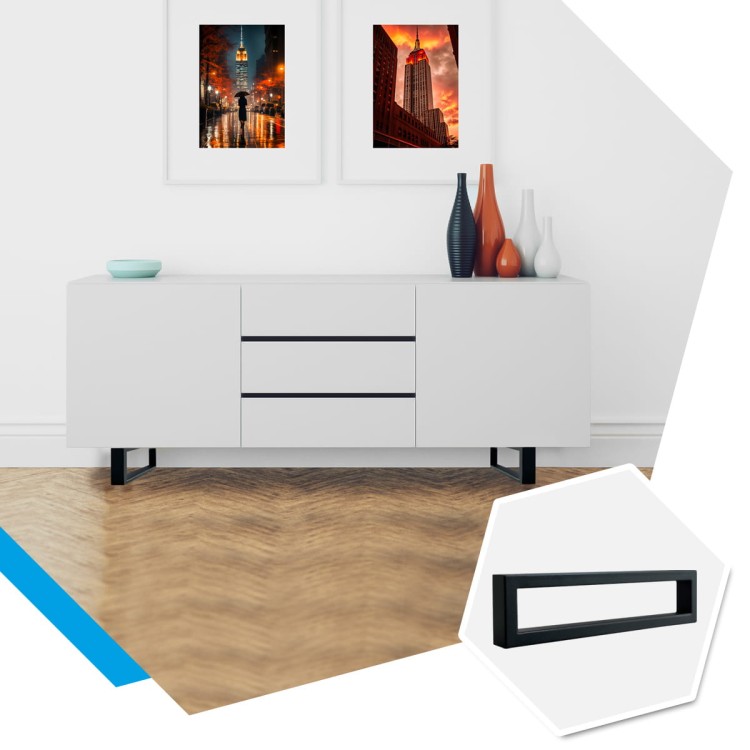 Nogi metalowe 40x10 czarne loft 40x20