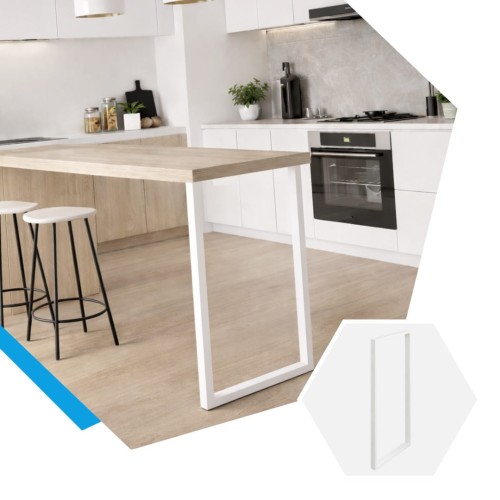 nogi metalowe do wyspy kuchennej loft białe w aranżacji kuchni