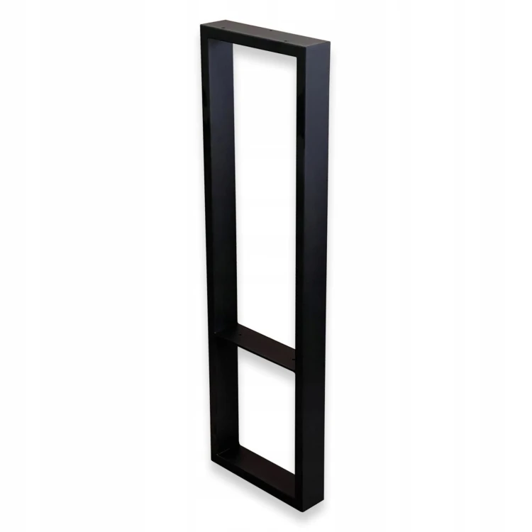 noga metalowa z półką do konsoli, toaletki 25x85 czarne loft profil 60x20