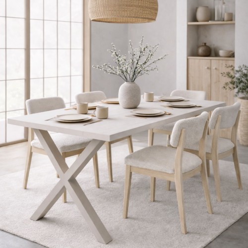 Nogi stalowe do stołu X loft kaszmirowe 80x20