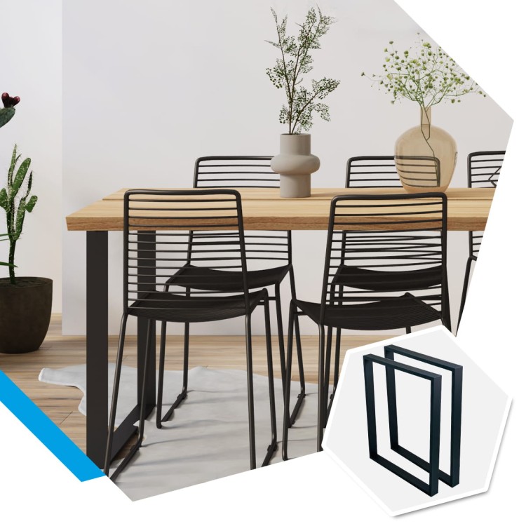 Nogi metalowe 60x72 czarne loft 40x20