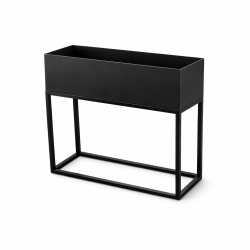 metalowa donica loft czarna 60x20x60 kwietnik stalowy