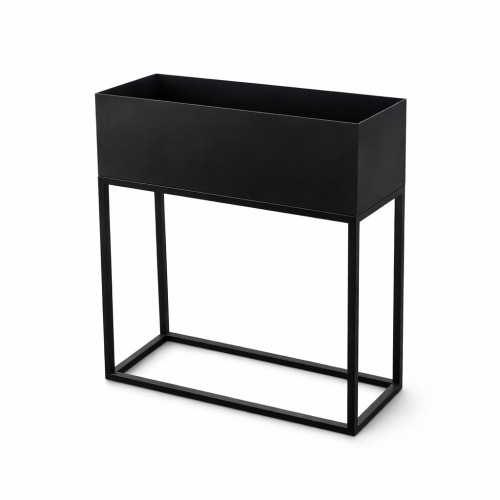 metalowa donica loft czarna 60x20x80 kwietnik stalowy