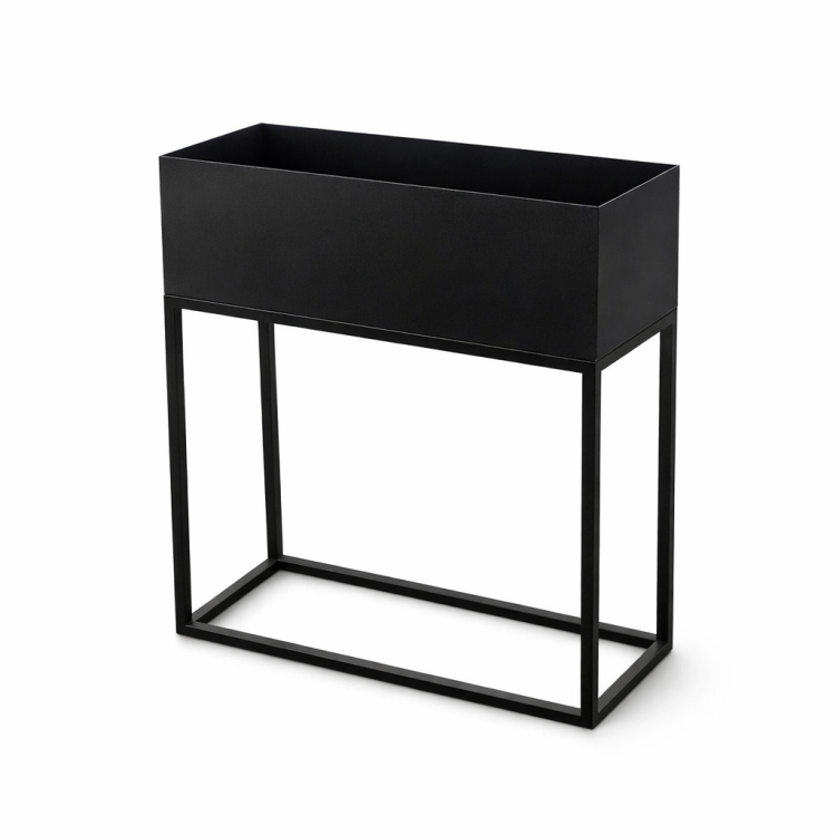 metalowa donica loft czarna 60x20x80 kwietnik stalowy