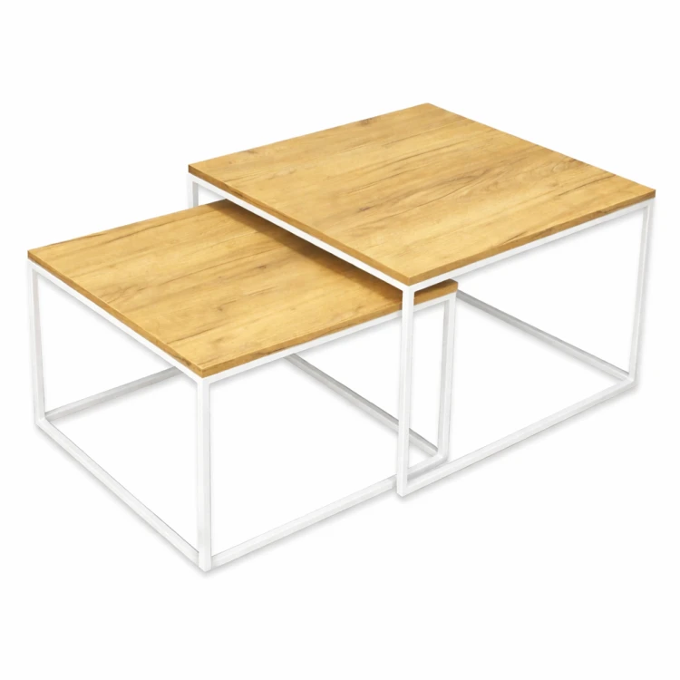 Biały zestaw stolików 65x65 + 55x55