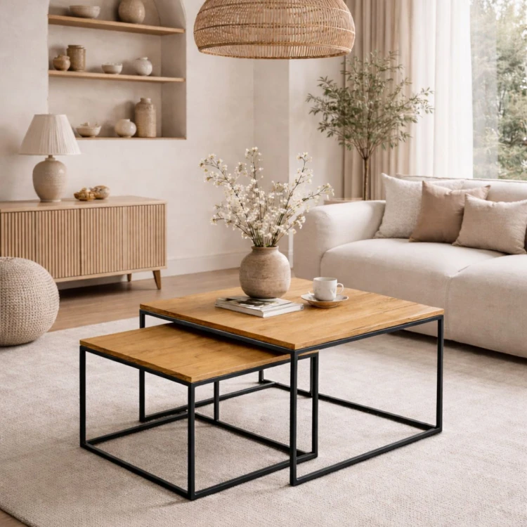 Zestaw stolików 65x65+55x55 kawowych