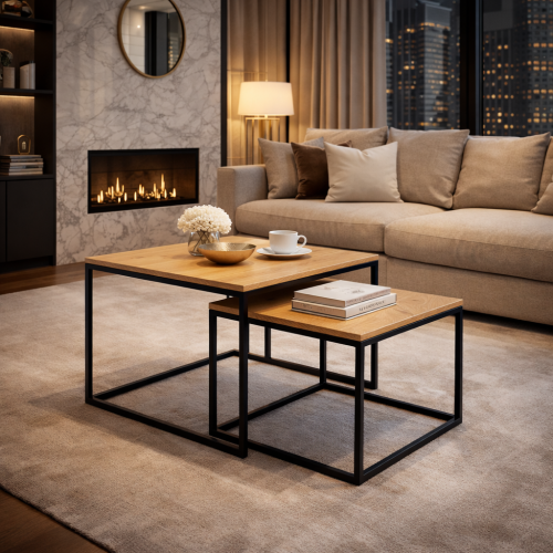 Zestaw stolików kawowych 60x60+50x50