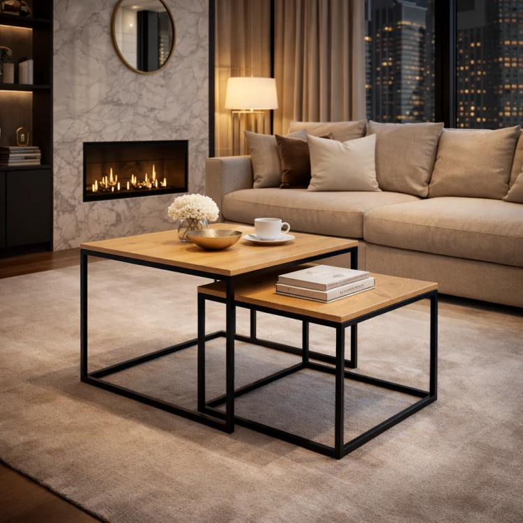 Zestaw stolików kawowych 60x60+50x50