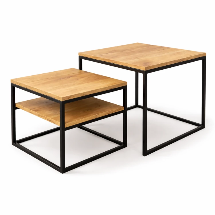 Zestaw stolików kawowych 60X60X62 i 50x50x52 z półką