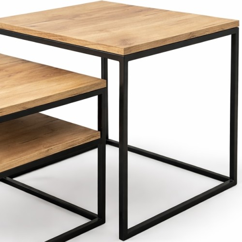 Zestaw stolików kawowych 50x50x50+40x40x40 z półka