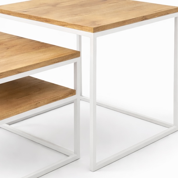 Zestaw stolików kawowych 50x50x50+40x40x40