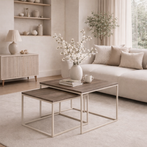 Zestaw stolików 65x65+55x55 kawowych