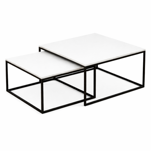 Zestaw stolików 80x60+60x50 kawowych styl industrialny loft