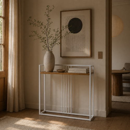 Konsolka, toaletka z ozdobnymi prętami 80x20x80