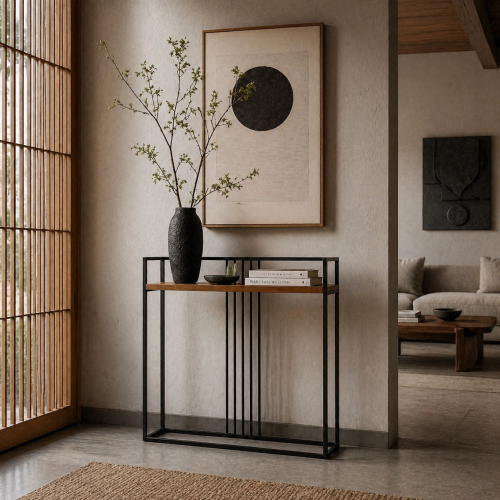 Konsolka, toaletka z ozdobnymi prętami 80x20x80