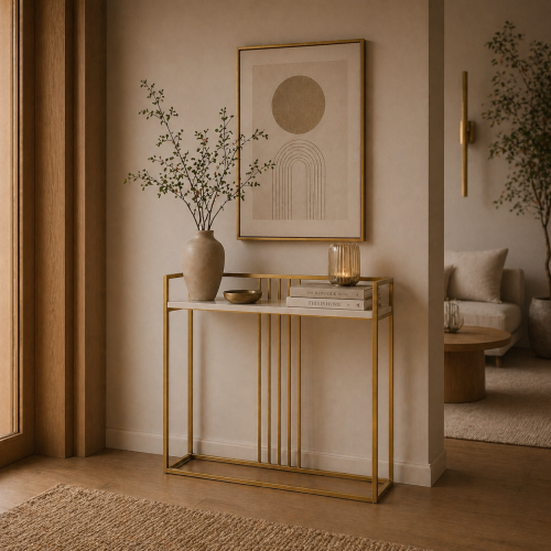 Konsolka, toaletka z ozdobnymi prętami 80x20x80