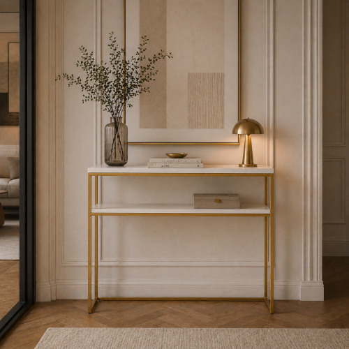 Konsolka, toaletka z półką bez dolnego łączenia