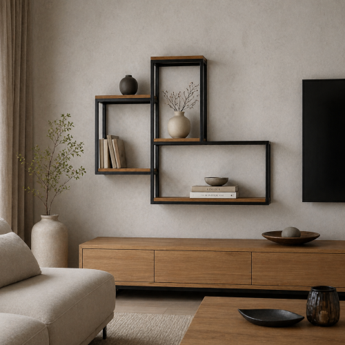 Półka ścienna wiszaca 100x25x80 styl industrialny