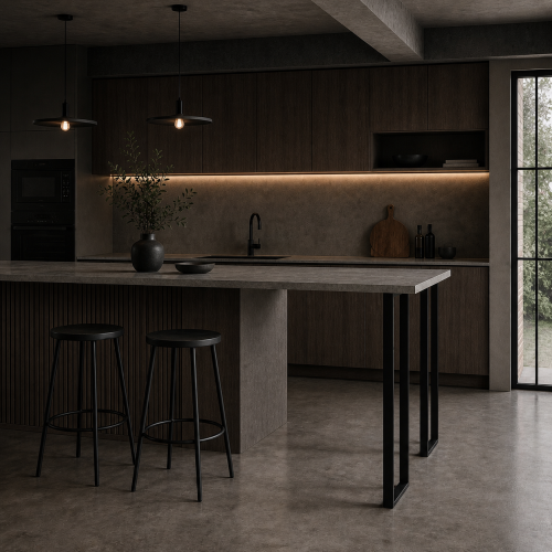 komplet stalowych nóg 40x100 do stołu wyspy kuchennej loft czarne profil 40x20