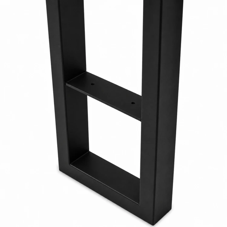 noga metalowa z półką do konsoli, toaletki 25x85 czarne loft profil 60x20