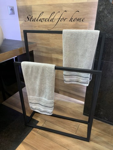 stojak na ręczniki loft stalowy 60x20x80 wieszak łazienkowy