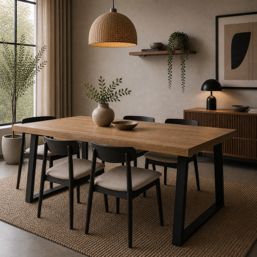 noga stalowa do stołu trapez czarne loft 80x20