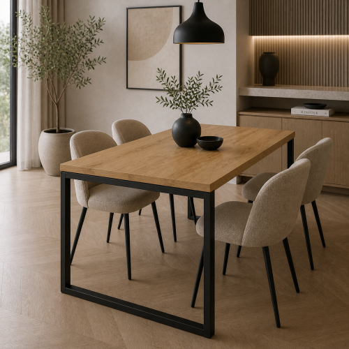 nogi stalowe do stołu 60x83 czarne loft profil 60x20
