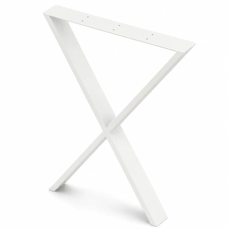 nogi stalowe X do stołu 50x72 białe loft profil 80x20