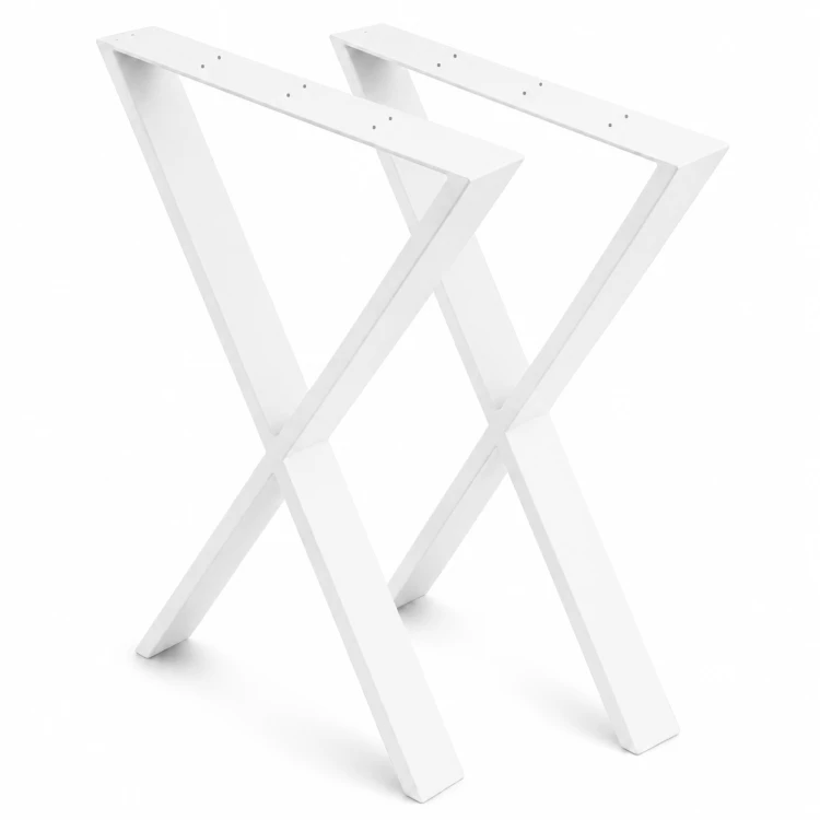 nogi stalowe X do stołu 50x72 białe loft profil 80x20