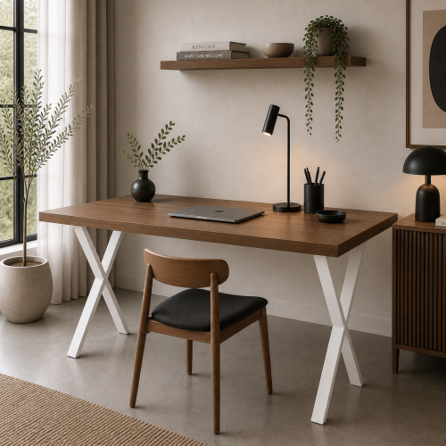 nogi stalowe X do stołu 50x72 białe loft profil 80x20