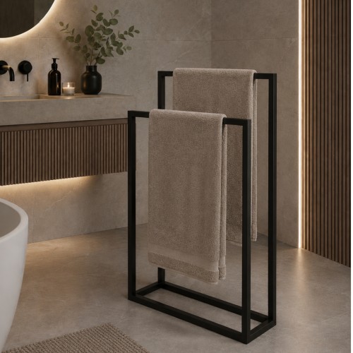 stojak na ręczniki loft stalowy 60x20x80 wieszak łazienkowy