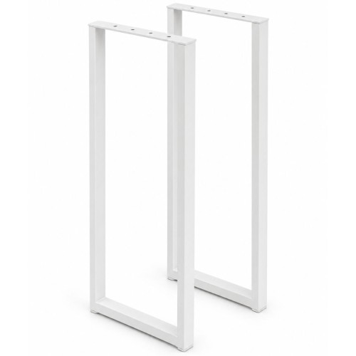 Białe nogi metalowe 40×100 cm do stołu, wyspy i barku – komplet 2 szt.