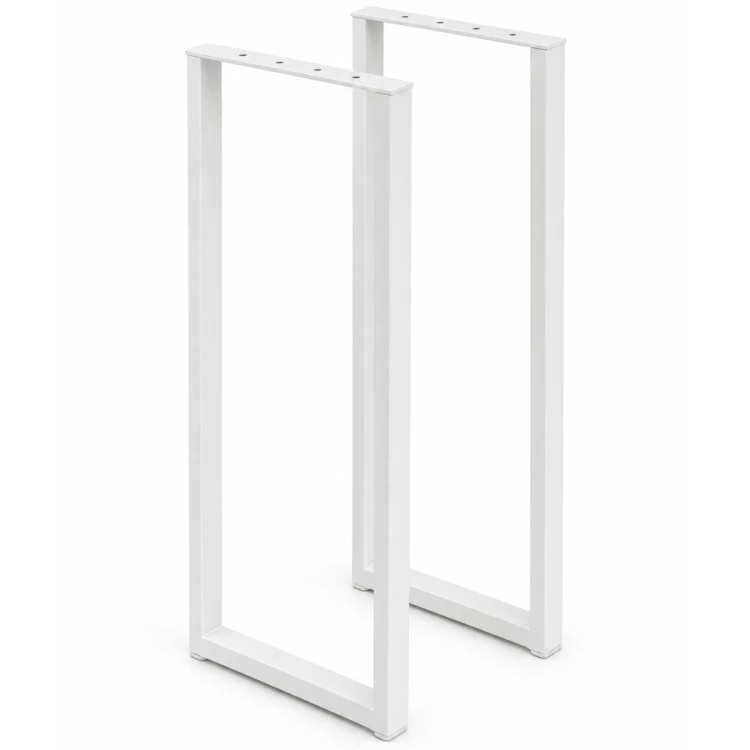 Białe nogi metalowe 40×100 cm do stołu, wyspy i barku – komplet 2 szt.