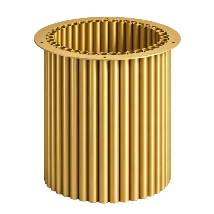 Noga metalowa ryflowana złota Ø30×40 cm do stolika | STALWELD FOR HOME