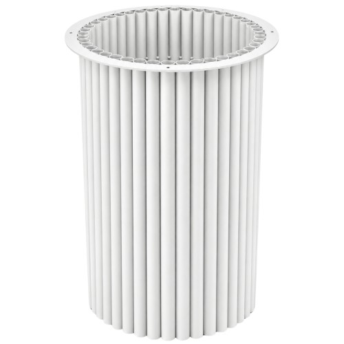 Biała noga metalowa ryflowana Ø40x73 cm do stołu jadalnianego | STALWELD FOR HOME